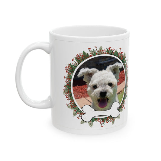 Personalized Holiday Pet Mug - Custom 11oz/15oz Ceramic Coffee Cup for Animal Lovers