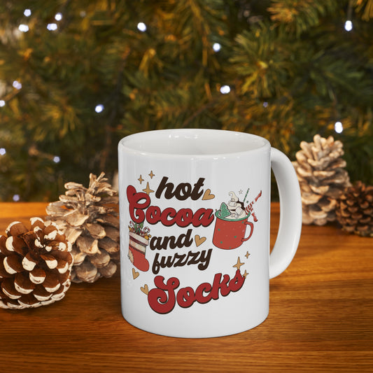 Hot cocoa and fuzzy socks Mug 11oz