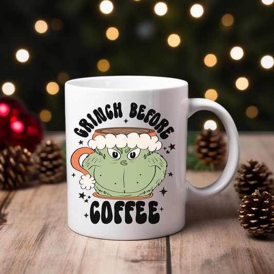 Grinch Before Coffee Mug 11 oz