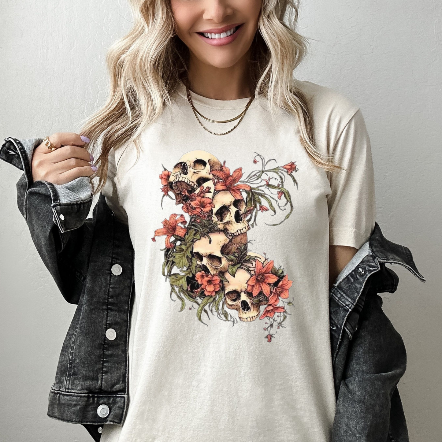 Skull with flowers Tee